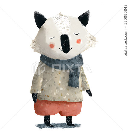 Adorable illustration of a cute koala in a warm winter outfit. Adorable illustration of a cute koala in a warm winter outfit. 130096842