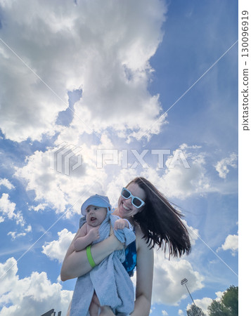 Mother and Baby Enjoying a Sunny Day 130096919