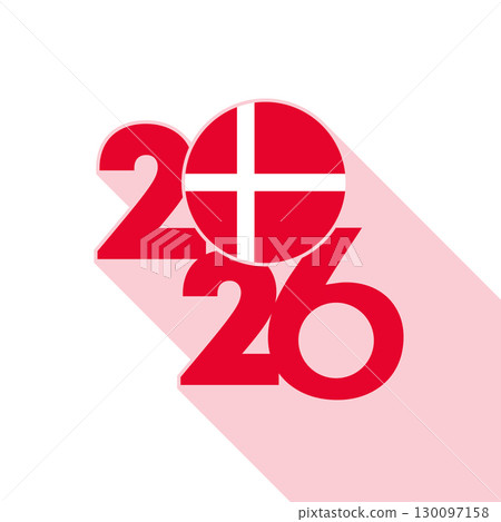2026 Long Shadow Banner with Denmark Flag Inside. 2026 Long Shadow Banner with Denmark Flag Inside. 130097158