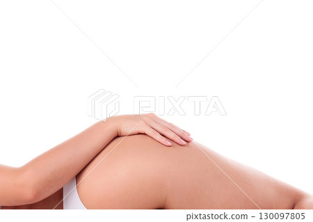 Sexy female ass, isolated on a white background 130097805