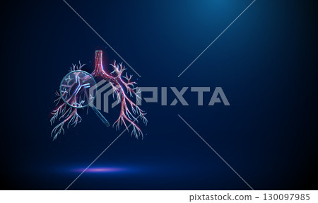 3d lungs, magnifying glass with antibodies inside branching airways Immune response, disease detection, diagnostic testing, medical analysis concept 3d lungs, magnifying glass with antibodies inside branching airways Immune response, disease detection, diagnostic testing, medical analysis concept 130097985