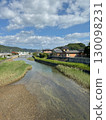 A flowing stream and a residential area 130098231