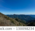 Mountains and clear blue sky seen from Shikoku Karst 130098234