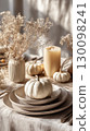 Rustic fall table setting 130098241