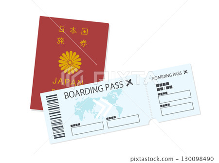 Passport and airline ticket illustration 130098490