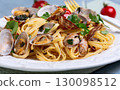 Savory Clam Linguine Delight. 130098512