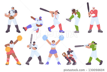 Baseball hand Drawn flat Original Collection 130098604