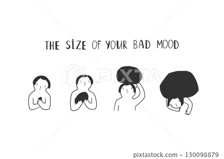Bad mood vector concept illustration. Sad woman isolated on white background 130098879