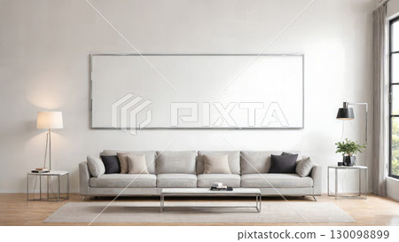 Simple yet elegant: a living room with ample space 130098899