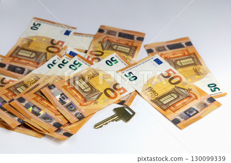 Money and key for financial concept Money and key for financial concept 130099339