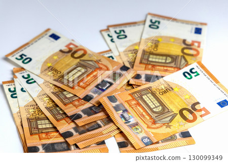 Heap of money for investment and savings 130099349