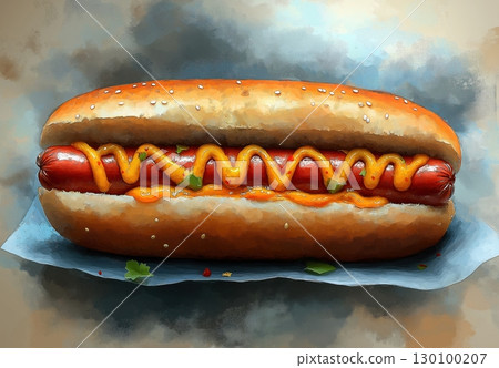 Sketch poster advertising fresh tasty hot dog. Sketch poster advertising fresh tasty hot dog. 130100207