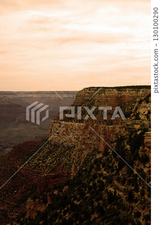 Sunset Hazy Sky Day At The Grand Canyon Arizona Sunset Hazy Sky Day At The Grand Canyon Arizona 130100290