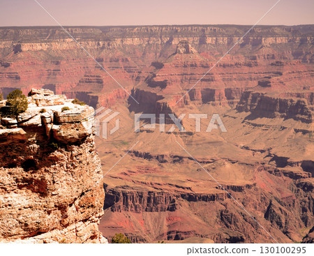 Sunset Hazy Sky Day At The Grand Canyon Arizona Sunset Hazy Sky Day At The Grand Canyon Arizona 130100295