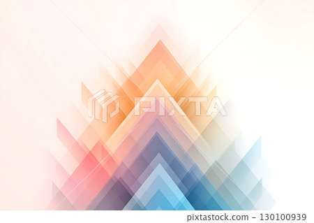 Abstract geometric design with layered shapes in soft pastel colors and blurred effects 130100939
