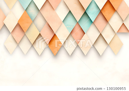 Colorful Geometric Pattern with Soft Pastel Shades and Textured Diamond Shapes 130100955