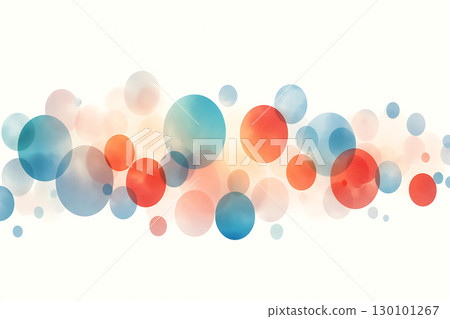 Colorful Abstract Background with Soft Bubbles in Red, Blue, and Orange Tones 130101267