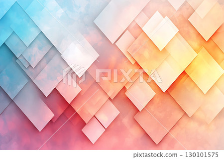 Colorful Abstract Composition with Layered Geometric Shapes and Soft Textures 130101575