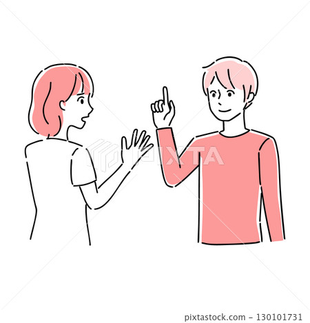 Male and female to talk 130101731