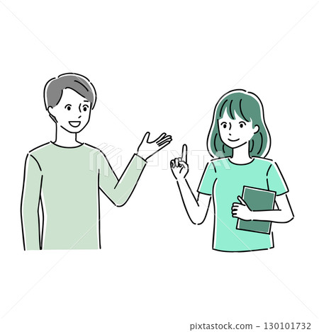 Male and female to talk 130101732