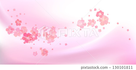 Tender spring pink flower flow. Delicate scent of woman perfume 130101811