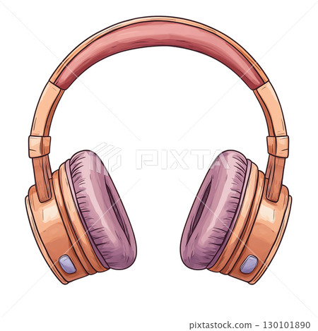 Stylish headphones with pink and gold design, perfect for music lovers Stylish headphones with pink and gold design, perfect for music lovers 130101890