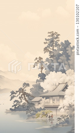 Japanese-style wallpaper that evokes the nature and culture of Japan. The understated and delicate design and soft colors create a sophisticated and artistic look. Japanese-style wallpaper that evokes the nature and culture of Japan. The understated and delicate design and soft colors create a sophisticated and artistic look. 130102107