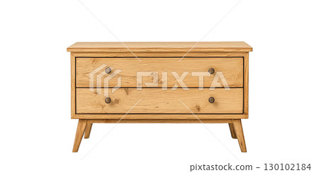 Natural wood dresser with two drawers, perfect for storage and organization in any room. Its minimalist design adds touch of elegance to your space Natural wood dresser with two drawers, perfect for storage and organization in any room. Its minimalist design adds touch of elegance to your space 130102184