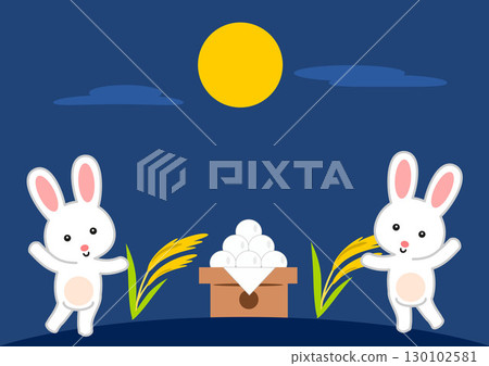 A rabbit that makes a moon view 130102581