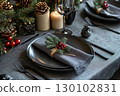 table setting in the form of a festive table 130102831
