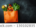shopping bag with vegetables 130102835