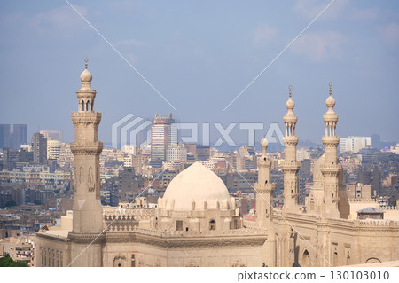 Islamic Architecture with Modern City Skyline in Background 130103010