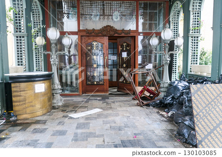 Dubai, UAE - September 26, 2024 Hotel entrance closed for renovation. Editorial Dubai, UAE - September 26, 2024 Hotel entrance closed for renovation. Editorial 130103085