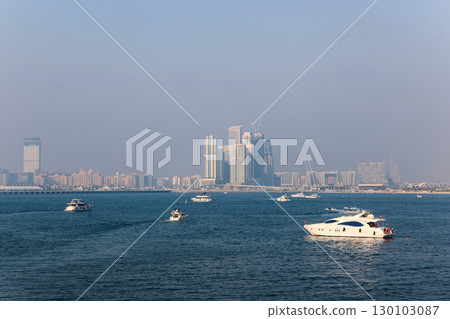 Dubai, UAE - September 26, 2024 The promenade and sea bay in the Blue Waters Island area. Editorial 130103087