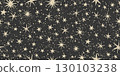 Seamless pattern with stars on black background, vintage banner for astrology, tarot, zodiac. Vector boho hand drawn illustration. 130103238