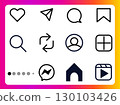A set of social media style web icons and symbols 130103426