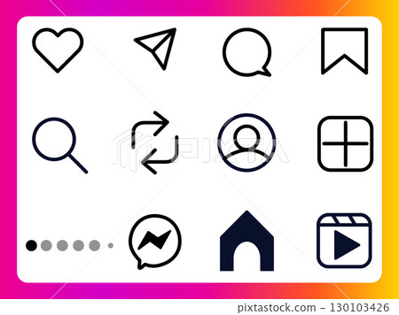 A set of social media style web icons and symbols A set of social media style web icons and symbols 130103426