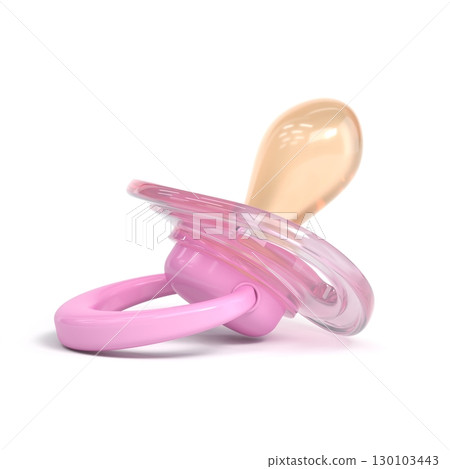Pink baby pacifier 3D 130103443