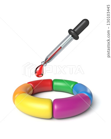 Eyedropper and circle of colors 3D 130103445