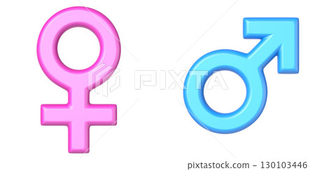 Male and female symbols 3D 130103446