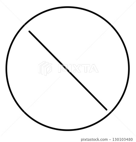 Thin and simple prohibition sign - black 130103480