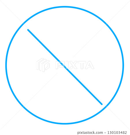 Thin and simple prohibition sign, blue Thin and simple prohibition sign, blue 130103482