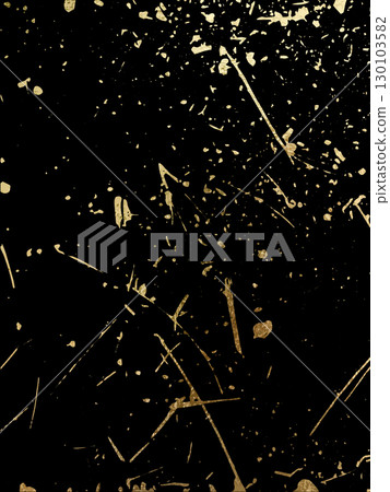 Abstract gold splatter texture on a black background. Perfect for luxury designs, fashion, digital art, and elegant decorative elements. Vector 130103582