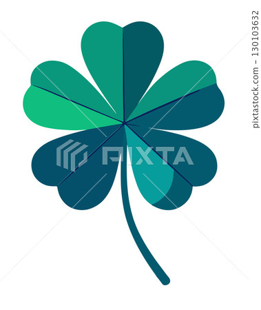Celebrate St Patricks Day with a vibrant four-leaf clover representing luck and joy in the festive greenery 130103632
