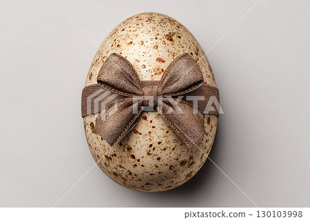 Elegant design. Easter egg shaped gift box on white background. Easter traditions. Elegant design. Easter egg shaped gift box on white background. Easter traditions. 130103998