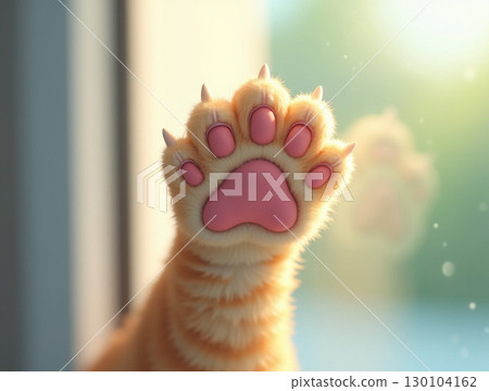Close Up Soft Focus Kitten Paw Pad and Claw Detail Illustration 130104162
