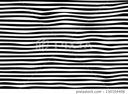 Wavy black and white horizontal lines pattern with optical illusion effect Wavy black and white horizontal lines pattern with optical illusion effect 130104406