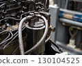 Hydraulic system of industrial construction equipment. Selective focus. 130104525