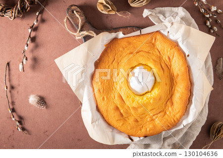 Pao de Lo de Alfeizerao. The traditional Portuguese sponge cake wrapped in the typical paper used on the baking. 130104636