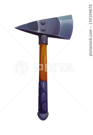 Cartoon 3D pirate game icon, Caribbean corsair weapon and accessory, vector GUI element. Pirate axe or corsair hatchet and marine battle tomahawk weapon for sailing combat and naval maritime weaponry 130104678